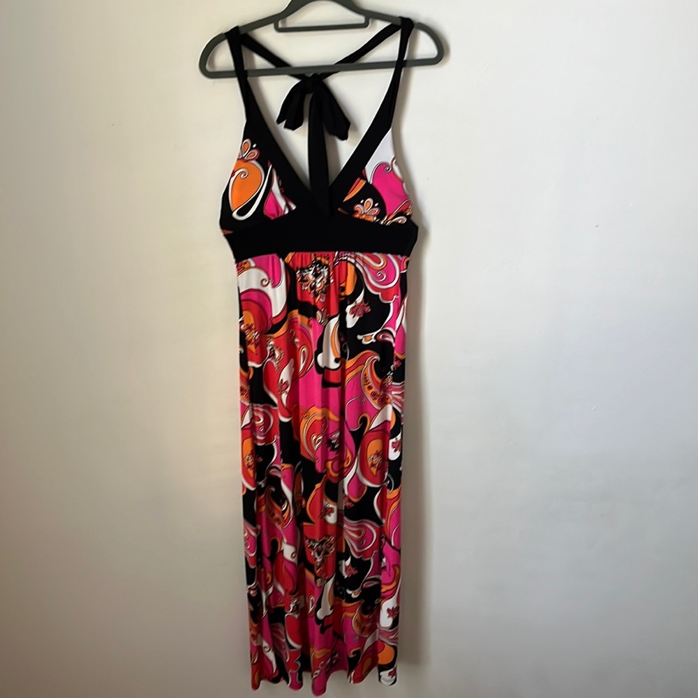 6 degrees Colorful Halter Maxi Dress